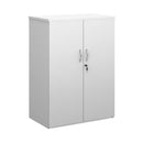 Dams Duo Double Door Cupboard in white with two doors and sleek modern design, suitable for kitchen or storage space.