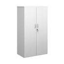 Dams Duo Double Door Cupboard in white with two doors, showcasing a modern storage solution for home or office use.