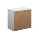 Dams Duo Double Door Cupboard in white and beech finish with two spacious doors, ideal for kitchen or storage use