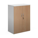 Dams Duo Double Door Cupboard in white and beech wood finish, showing its sleek double doors and modern design.