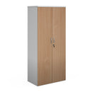 Dams Duo Double Door Cupboard in white and beech finish, featuring two spacious doors and modern design for storage.
