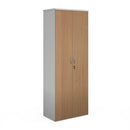 White and beech Duo Double Door Cupboard by Dams, showcasing its sleek design and dual doors in a modern storage solution.
