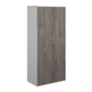 White and grey oak Duo Double Door Cupboard by Dams with sleek modern design and spacious interior.