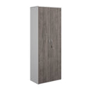 Dams Duo Double Door Cupboard in white and grey oak finish, featuring two spacious doors and modern design.