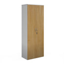 Dams Duo Double Door Cupboard in white and oak finish with two doors and modern design, suitable for kitchen or storage space.