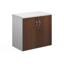 Dams Duo Double Door Cupboard in white and walnut finish showing the sleek storage design and modern double door style.