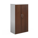 White and walnut Duo Double Door Cupboard by Dams with sleek modern design and two spacious doors.