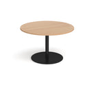Dams Eternal circular boardroom table in beech wood with a smooth round surface and sturdy base, designed for professional meeting spaces.