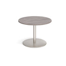Eternal Circular Boardroom Table in grey oak by Dams, featuring a sleek round design and sturdy construction for professional office spaces.