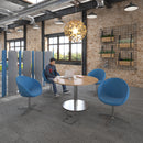 Dams Eternal Circular Boardroom Table in grey oak finish with a sleek, modern design, suitable for professional conference rooms.