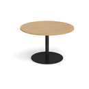 Dams Eternal circular boardroom table in oak wood with a smooth finish and sturdy base, ideal for executive conference rooms.