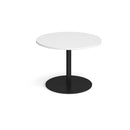 White Dams Eternal Circular Boardroom Table with sleek design and smooth surface, ideal for professional conference rooms.