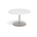 White Eternal Circular Boardroom Table by Dams with a smooth surface and sturdy base, ideal for conference rooms.