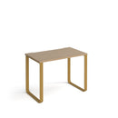 Dams Cairo straight desk with Kendal Oak finish and sleigh frame legs, showcasing a modern office workspace design.