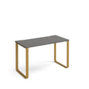 Dams Cairo straight desk with sleigh frame legs in onyx grey, modern office workspace furniture with sleek design