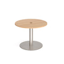 Dams Eternal circular meeting table with central circular cut-out, made of beech wood, showcasing a sleek modern design.