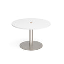 Dams Eternal circular meeting table in white with central circular cut-out, modern office furniture design