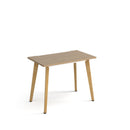 Dams Giza Straight Desk with Kendal Oak finish and wooden legs, modern office workspace with clean design and natural wood details.
