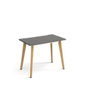 Giza straight desk with wooden legs in onyx grey by Dams, showcasing a modern office workspace with sleek design.