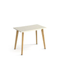 Giza straight desk with wooden legs in white finish by Dams, showcasing clean lines and modern design for home or office use.