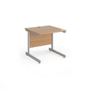 Dams Contract 25 800mm deep straight desk with beech finish and cantilever legs for office workspace.