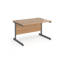 Dams Contract 25 straight desk with 800mm depth and beech finish, featuring cantilever legs for a modern office workspace.