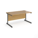 Dams Contract 25 Oak straight desk with 800mm depth and cantilever legs, showcasing its modern office workspace design.