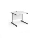 White Dams Contract 25 800mm deep straight desk with cantilever legs, featuring a sleek modern office workspace design.
