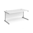 White Dams Contract 25 800mm deep straight desk with cantilever legs, featuring a sleek, modern office workspace design.