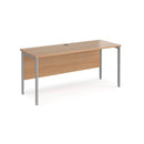 Dams Maestro 25 600mm deep straight desk with H-frame legs in beech finish, metal frame, and sleek design.