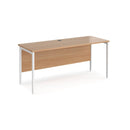 Dams Maestro 25 600mm deep straight desk with H-frame legs in beech finish, showing the desk's clean, modern design and sturdy construction.