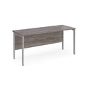 Dams Maestro 25 600mm deep straight desk with H-frame leg in grey oak finish, showcasing clean, modern office workspace design.
