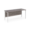 Dams Maestro 25 600mm deep straight desk with H-frame legs in grey oak finish, showcasing the modern office workspace.