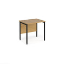 Dams Maestro 25 600mm deep oak straight desk with H-frame black metal legs, modern office furniture design