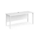 White Maestro 25 600mm deep straight desk with H-frame legs by Dams, featuring a clean, modern office workspace.