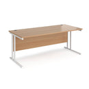 Dams Maestro 25 800mm deep straight desk with cantilever legs in beech finish, featuring a sleek modern design.