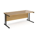 Dams Maestro 25 800mm deep straight oak desk with black cantilever legs, office workspace with clean design and sturdy frame