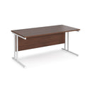 Dams Maestro 25 800mm deep walnut straight desk with cantilever legs, sleek modern office furniture design