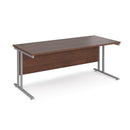 Dams Maestro 25 800mm deep walnut straight desk with cantilever legs, sleek and modern office furniture design