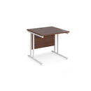 Dams Maestro 25 800mm deep walnut straight desk with cantilever legs, modern office furniture, clean wood finish