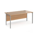 Dams Maestro 25 800mm deep straight desk with H-frame legs in beech finish, shown in a sleek office setting