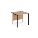Dams Maestro 25 800mm deep straight desk with H-frame legs in beech finish, featuring a sleek modern design and sturdy construction.
