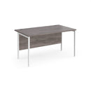 Dams Maestro 25 grey oak 800mm deep straight desk with H-frame legs, 1400mm wide office desk in a modern design