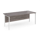 Dams Maestro 25 800mm deep straight desk with H-frame legs in grey oak finish, showing a spacious office workspace