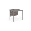 Dams Maestro 25 800mm deep straight desk with H-frame legs in grey oak finish, showcasing the durable office desk design.