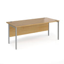 Dams Maestro 25 800mm deep oak straight desk with silver H-frame legs, modern office furniture for workspace setup