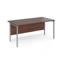 Dams Maestro 25 800mm deep walnut straight desk with H-frame legs, 1600mm silver finish, modern office furniture