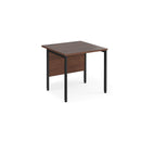 Dams Maestro 25 Walnut 800mm deep straight desk with H-frame legs, showcasing its sleek walnut finish and sturdy construction.