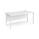 Dams Maestro 25 white 800mm deep straight desk with H-frame legs, spacious workspace, and modern design.