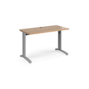 Dams TR10 600mm deep straight desk in beech finish with clean lines and sturdy construction, ideal for office or workspace.